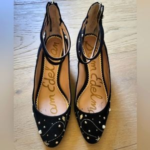 SAM EDELMAN Black and Gold, Sz 6 **Almost New**